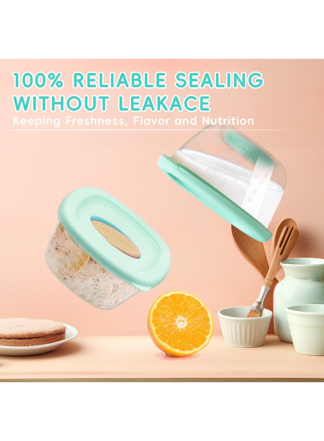 ZERIFAM Baby Food Storage Containers, 4 oz Baby Food Jars with Lids, Leak Proof Reusable Snack Containers, Freezer, Microwave and Dishwasher Safe, Suitable for Nurseries, Schools and Travel - Image 4